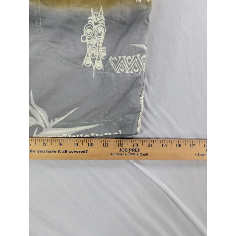 Tommy Bahama Mens Paradise Nation Tiki Swim Trunks XXL Tan Gray‎ Vintage Ombre